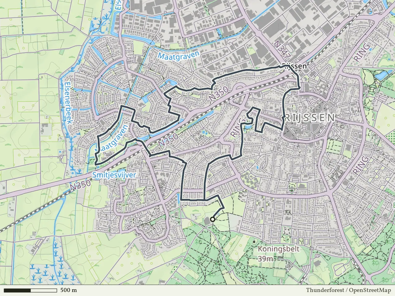 Paarse route vanaf De Welle, Rijssen