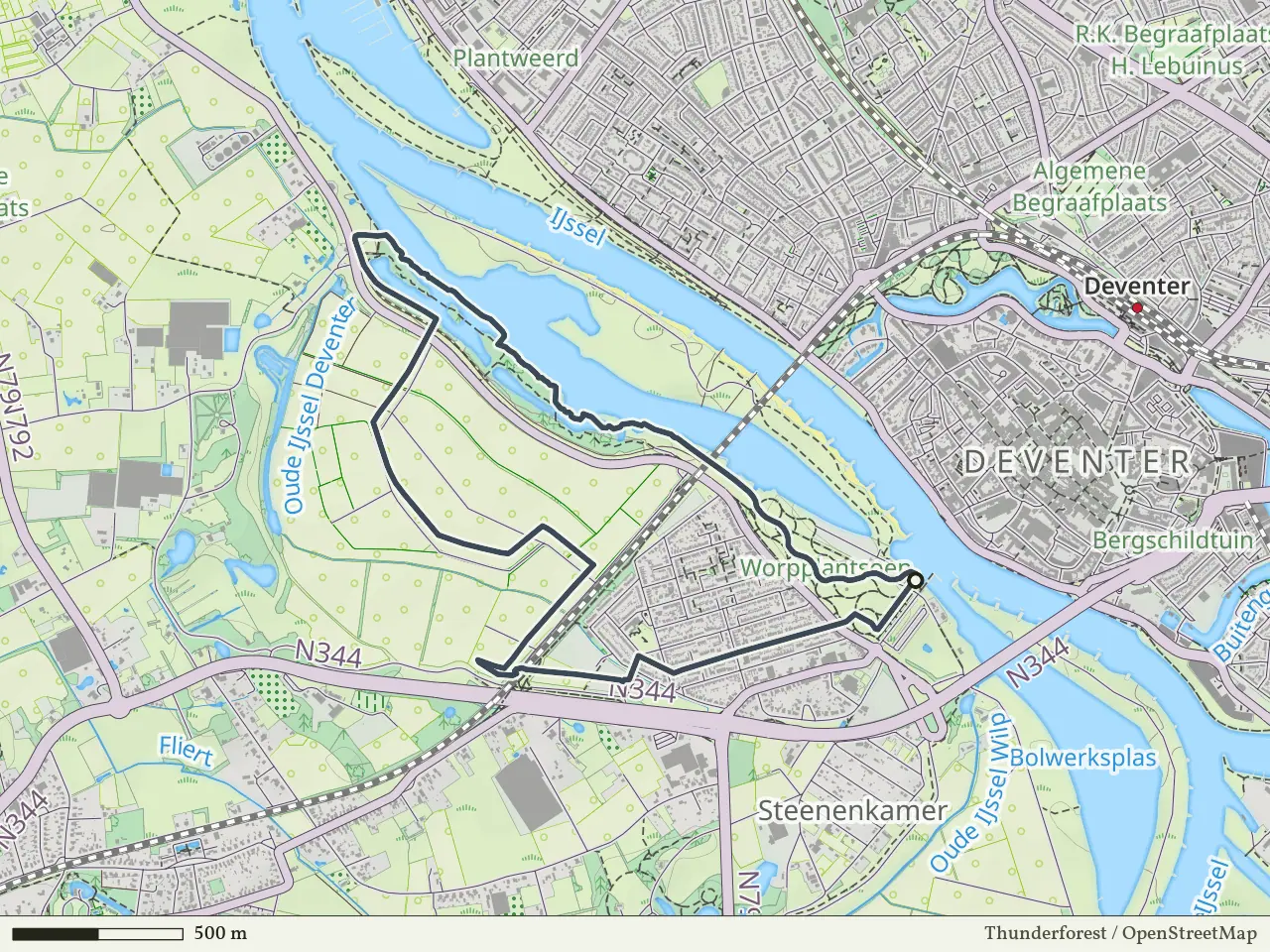 Groene route vanaf De Worp, Deventer