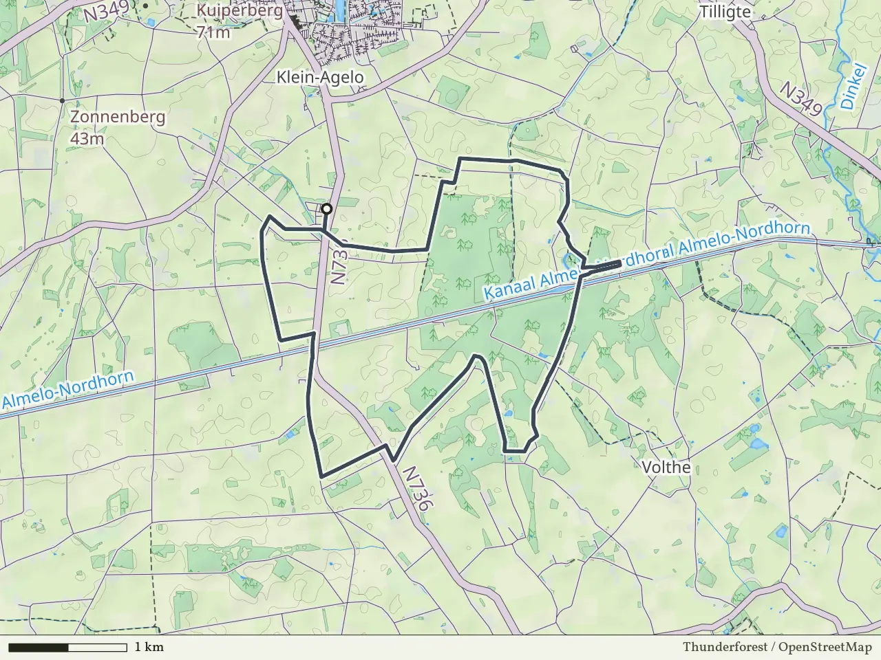 Paarse route vanaf Agelerbroek, Agelo