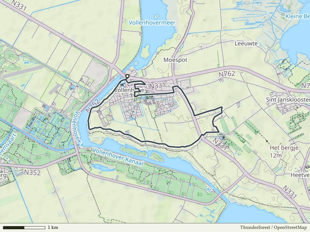 Rode route vanaf Vollenhove, Weerribben-Wieden