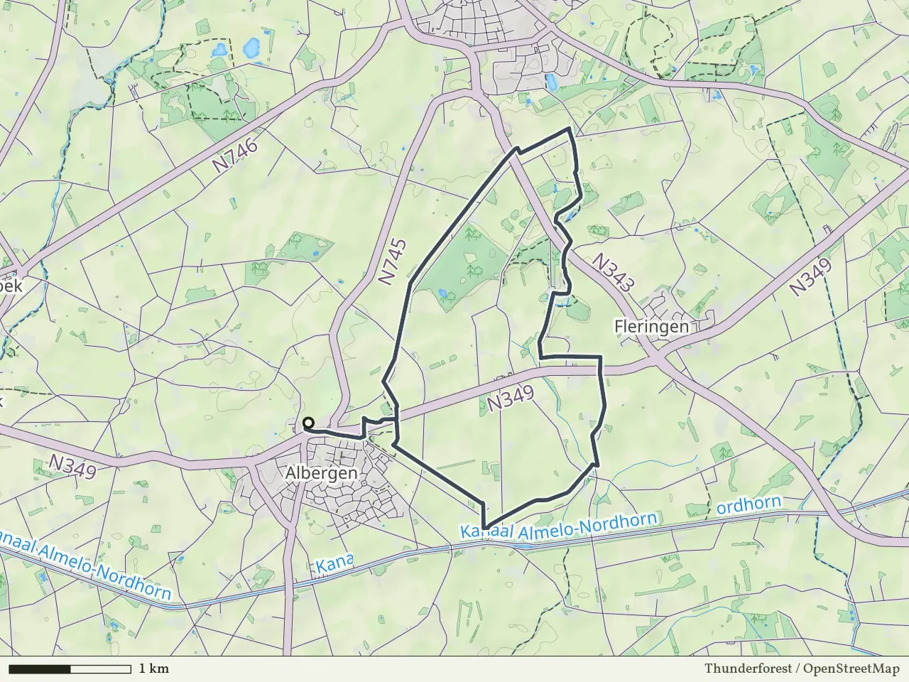Rode route vanaf Albergen, Zenderen