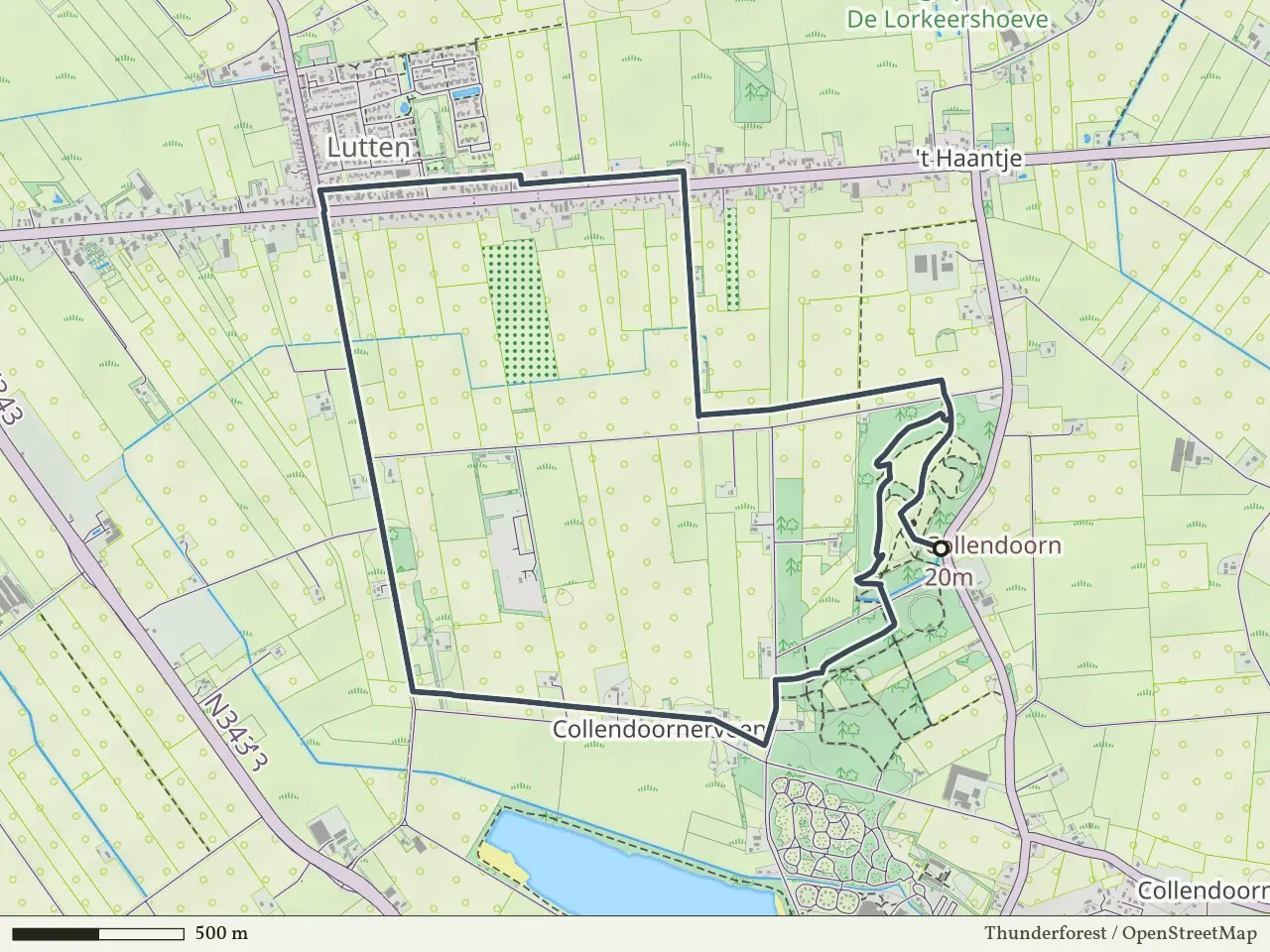 Rode route vanaf Collendoorn, Hardenberg Oost