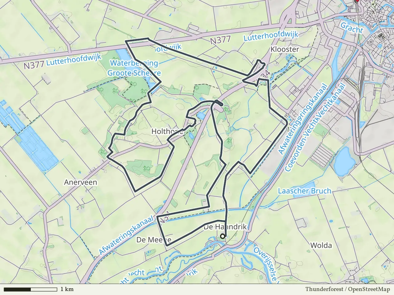 Blauwe route vanaf De Haandrik, Hardenberg Oost