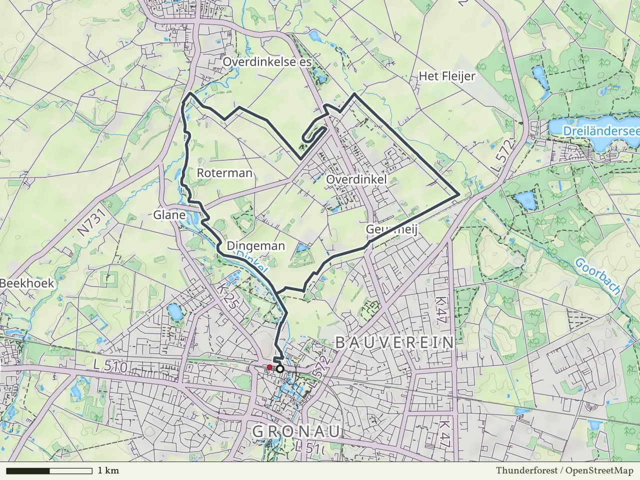 Rode route vanaf Gronau, Losser