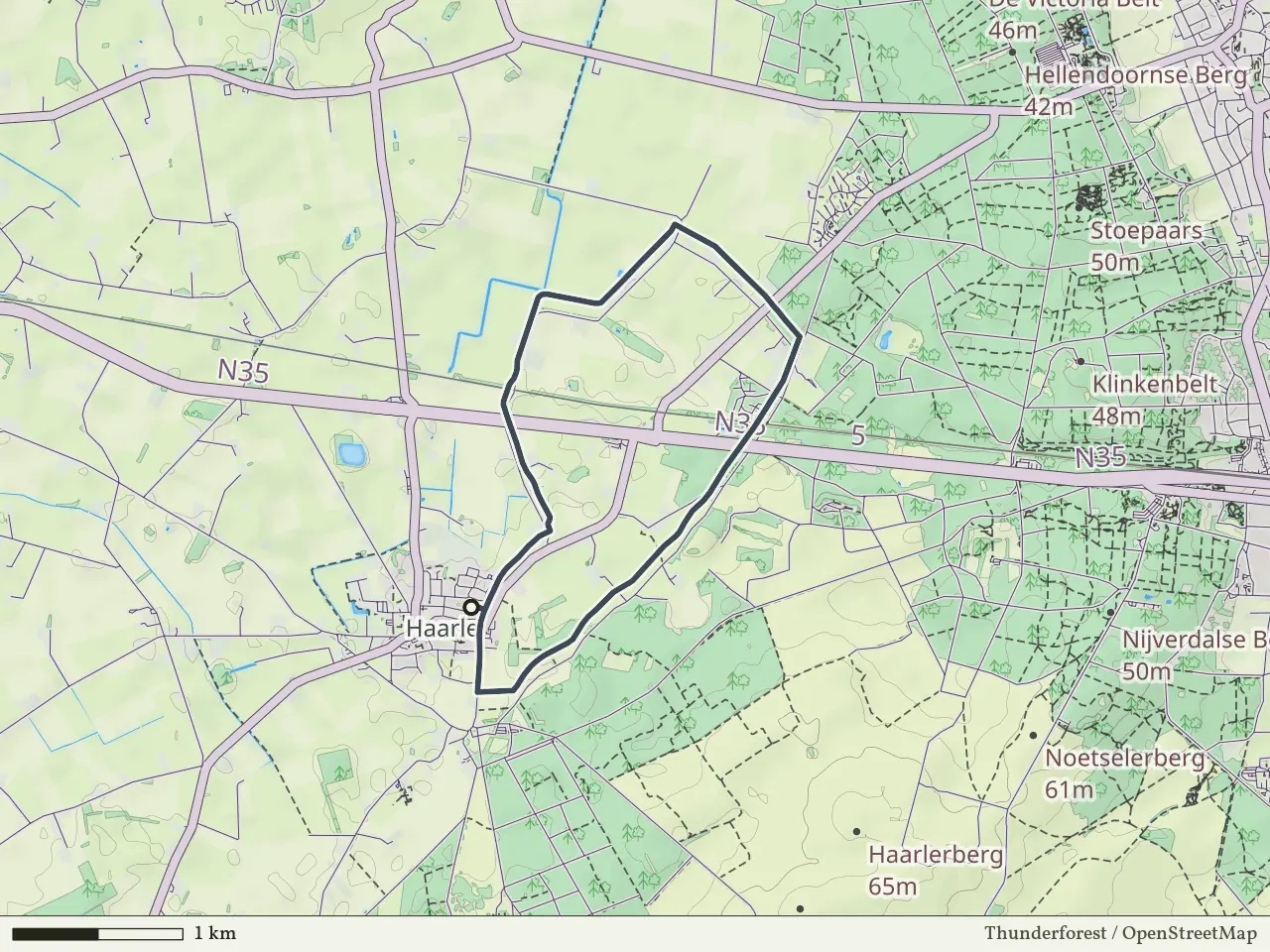 Paarse route vanaf Haarle, Hellendoorn