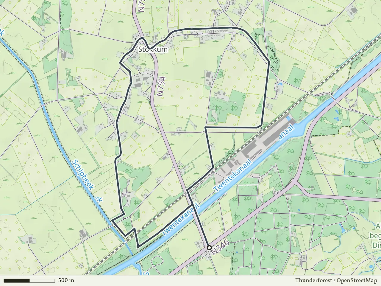 Rode route vanaf Westerflier, Markelo
