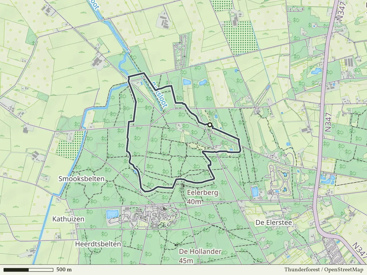 Rode route vanaf Eelerberg, Hellendoorn