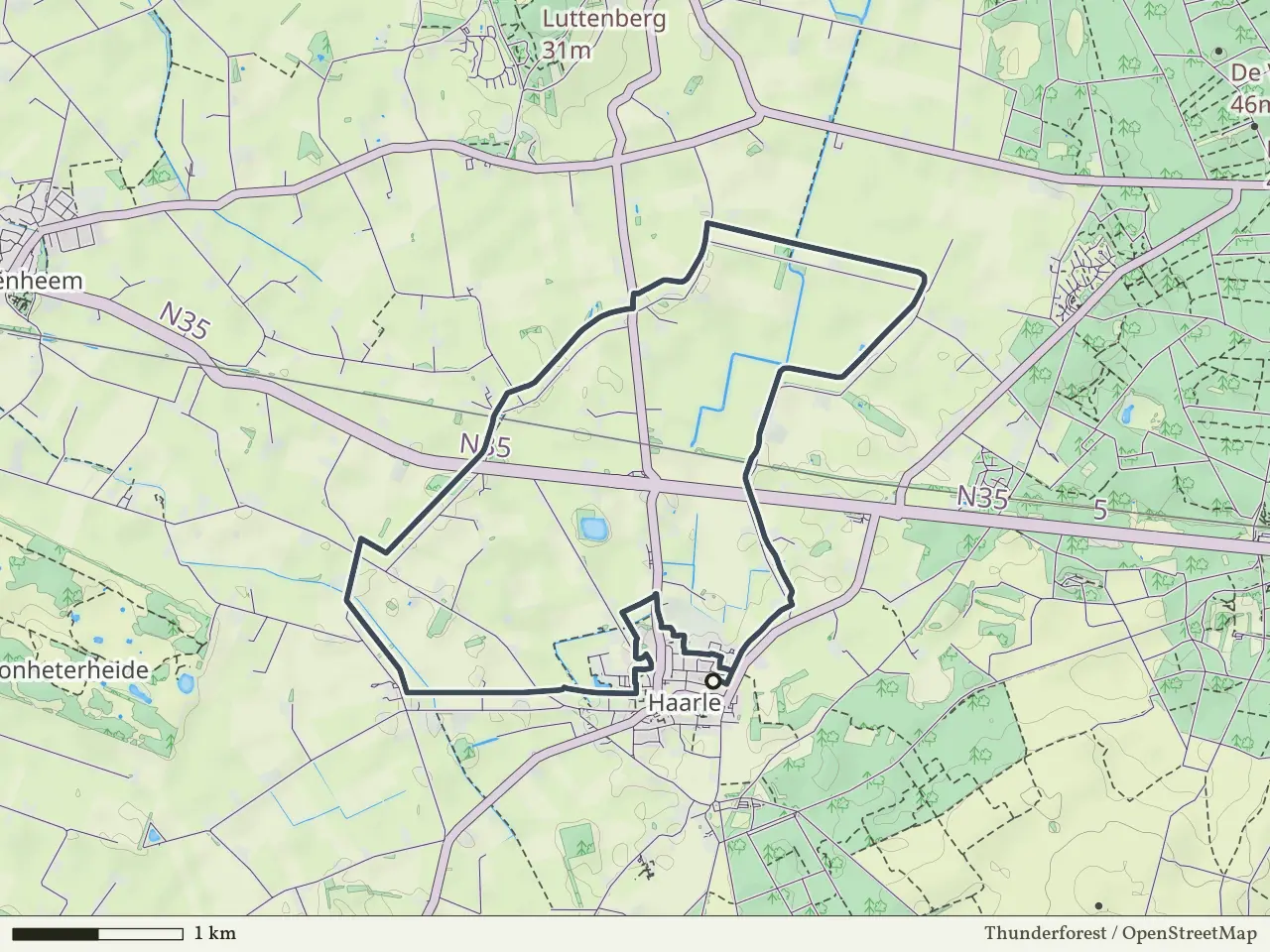 Gele route vanaf Haarle, Hellendoorn