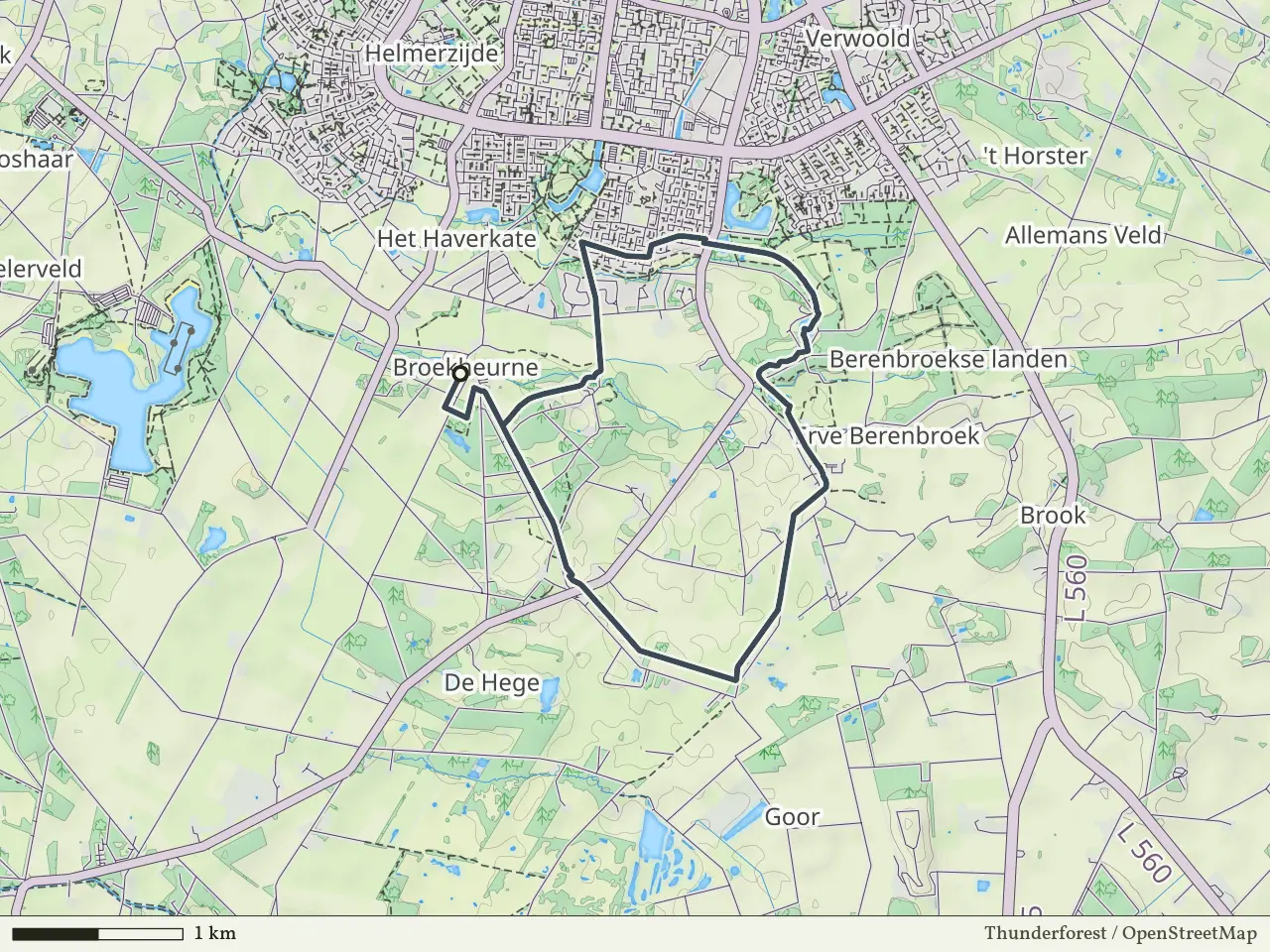 Gele route vanaf Broekheurne, Enschede