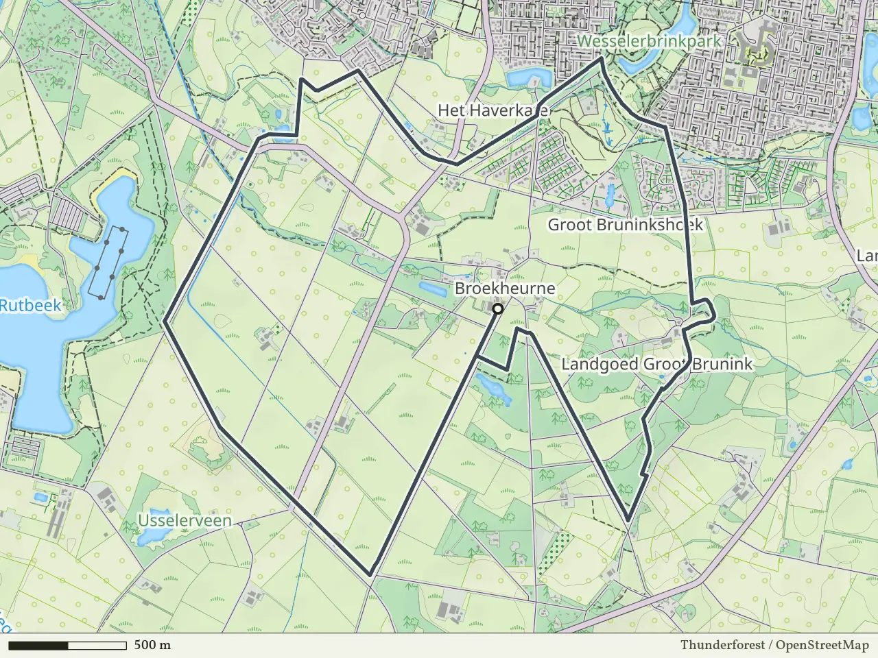Paarse route vanaf Broekheurne, Enschede
