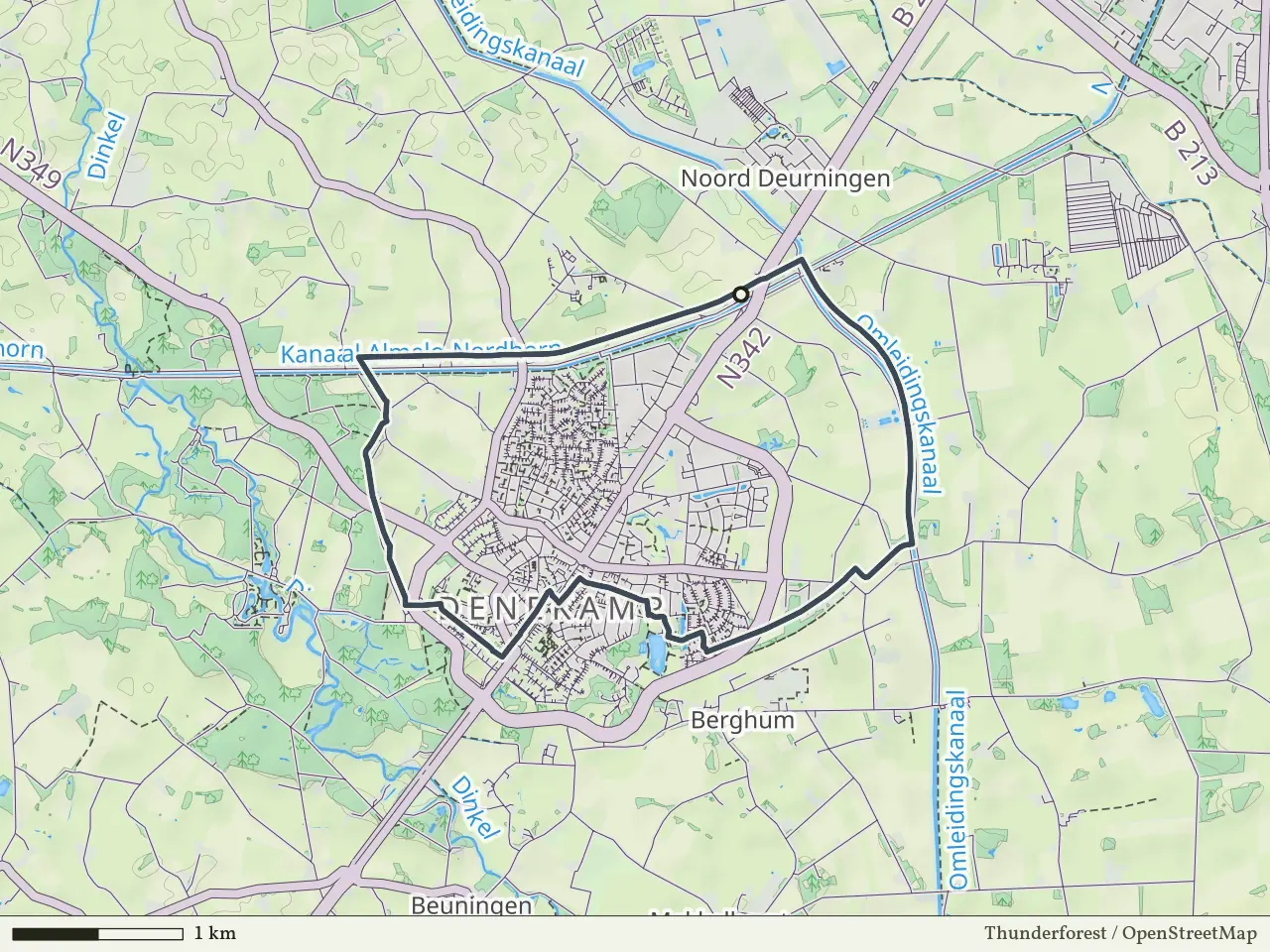 Rode route vanaf Westeres, Denekamp