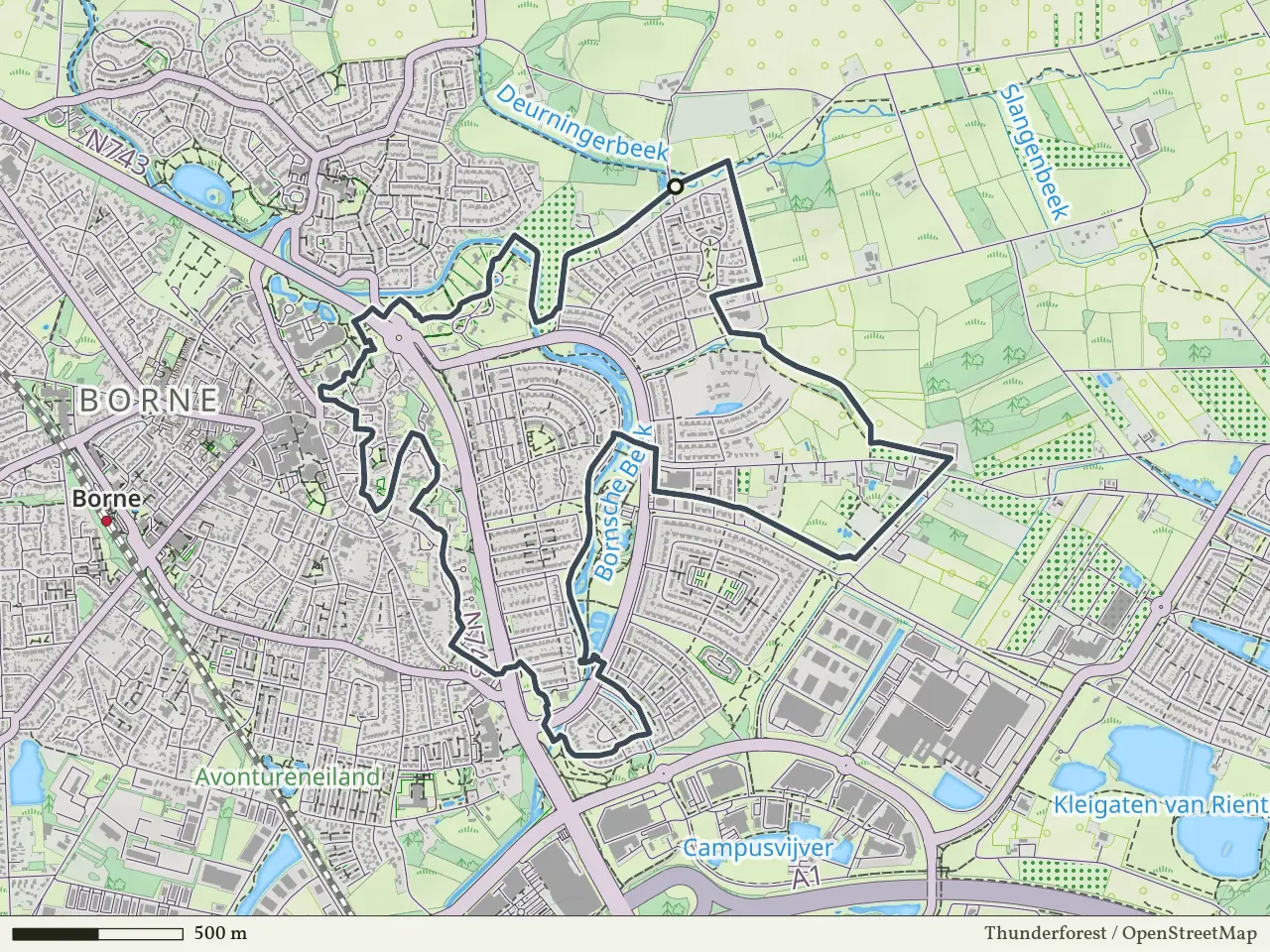 Groene route vanaf Spanjaardgemaal, Borne