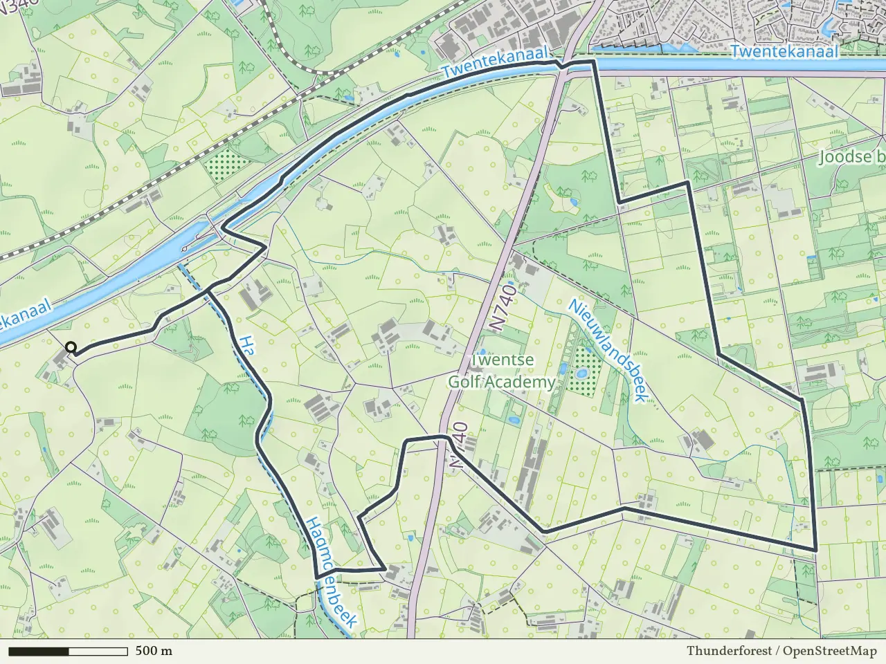 Gele route vanaf Wiene, Ambt Delden