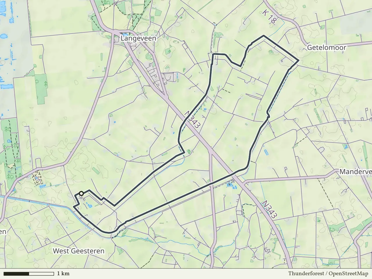 Groene route vanaf Zielakkers, Geesteren