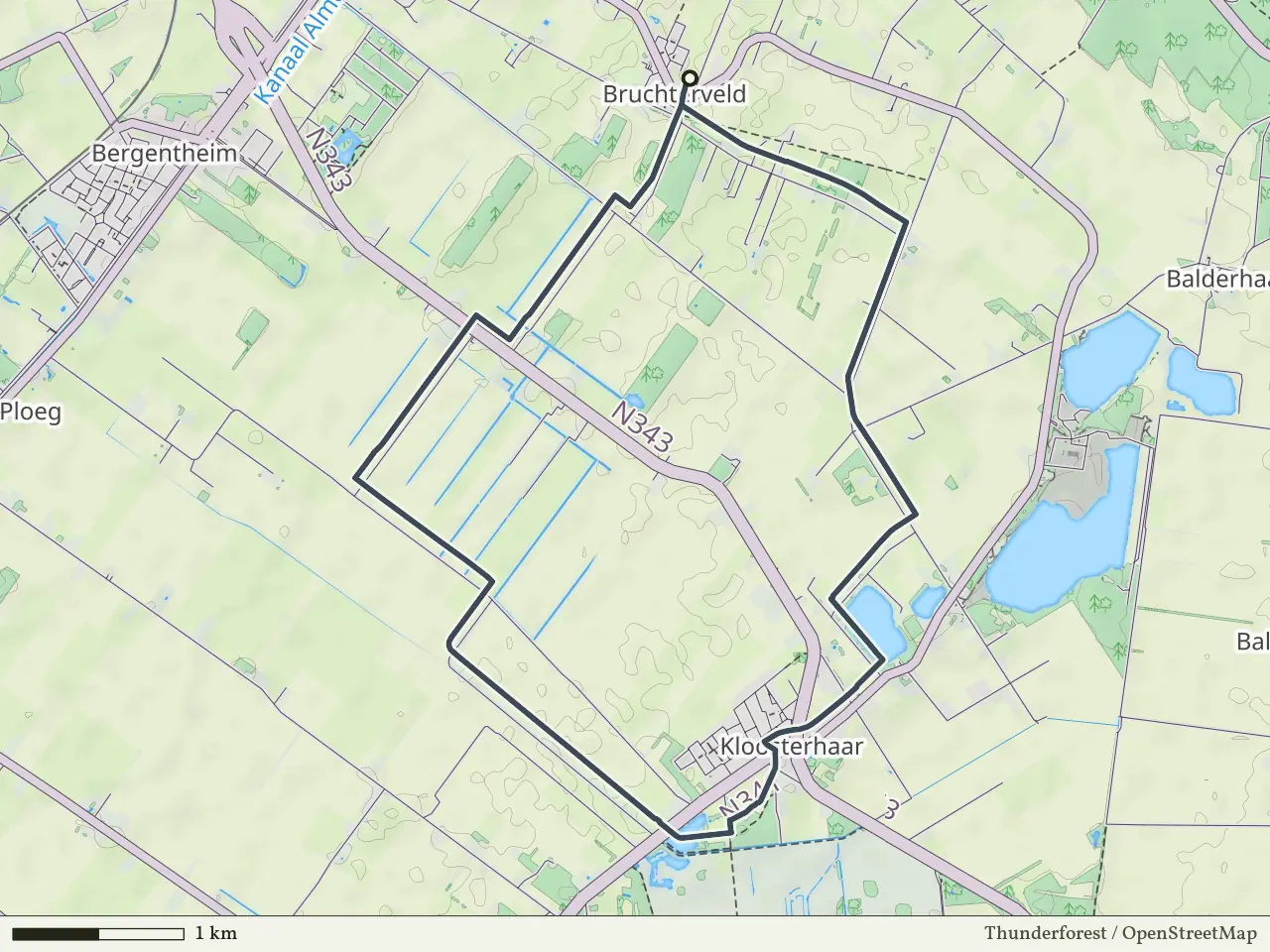 Oranje route vanaf Bruchterveld, Hardenberg Oost
