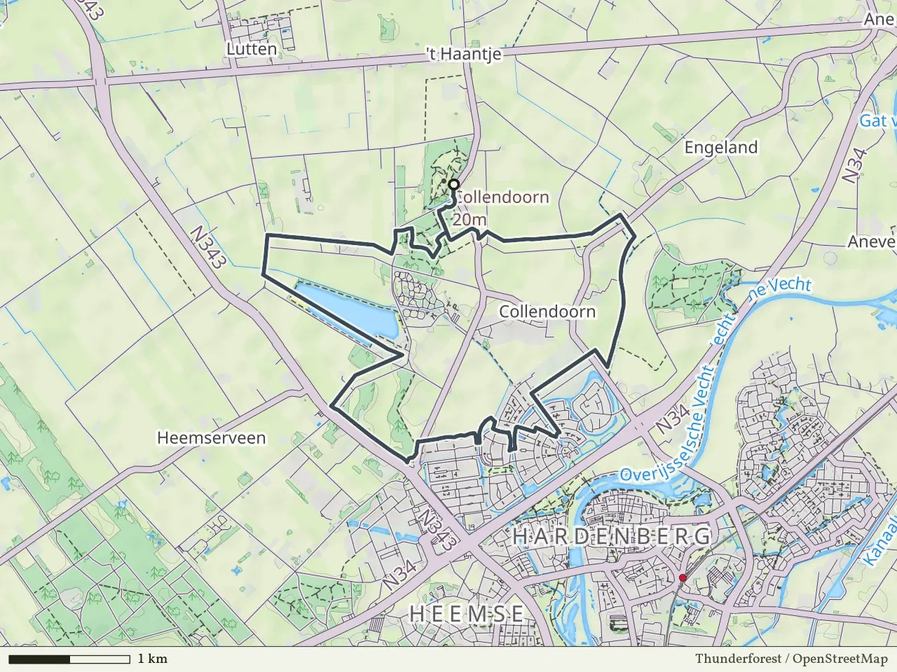 Blauwe route vanaf Collendoorn, Hardenberg Oost