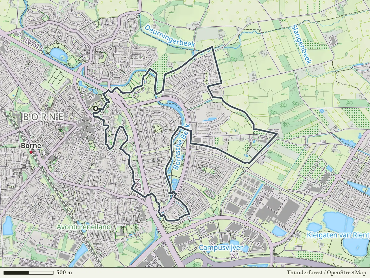 Groene route vanaf Oud-Borne, Borne