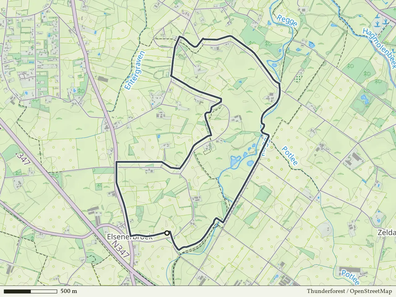 Groene route vanaf Elsenerbroek, Enter