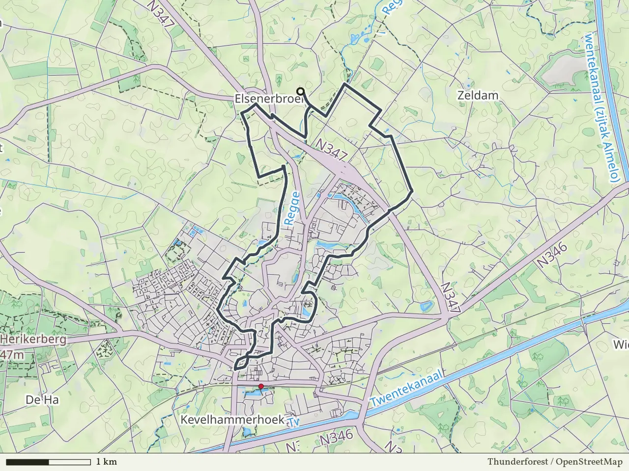 Paarse route vanaf Elsenerbroek, Enter