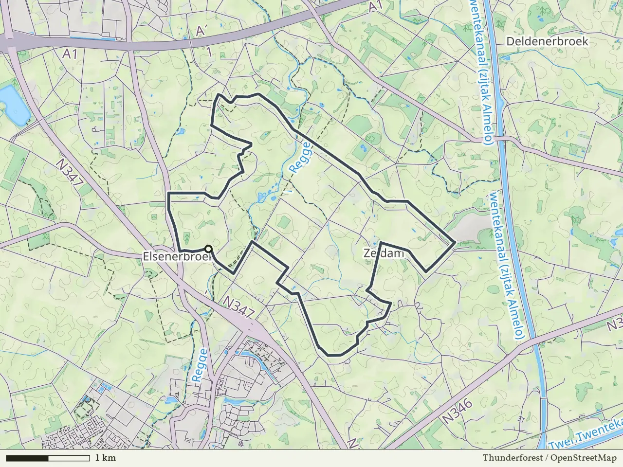 Rode route vanaf Elsenerbroek, Enter