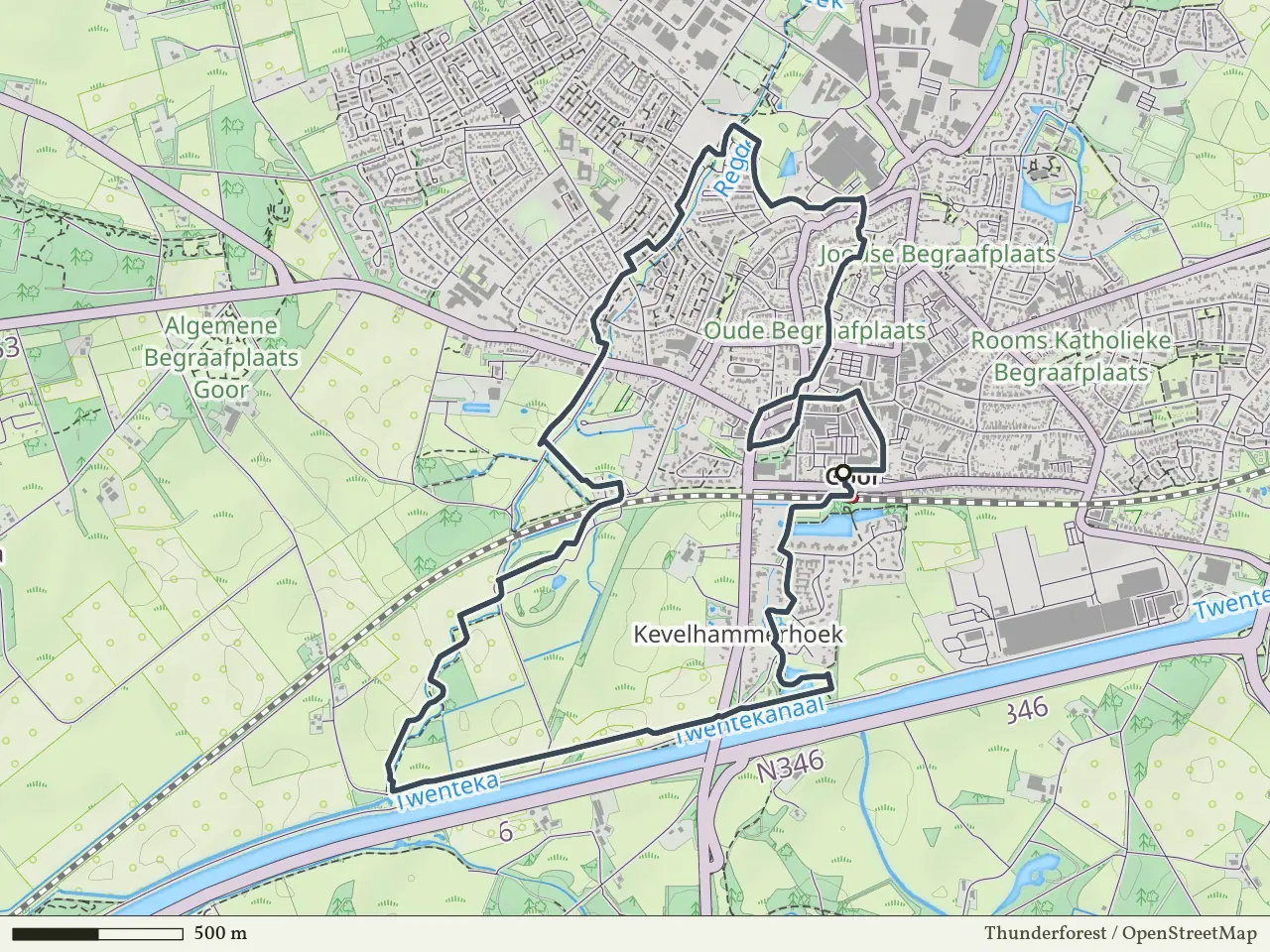 Blauwe route vanaf Goor, Hof van Twente