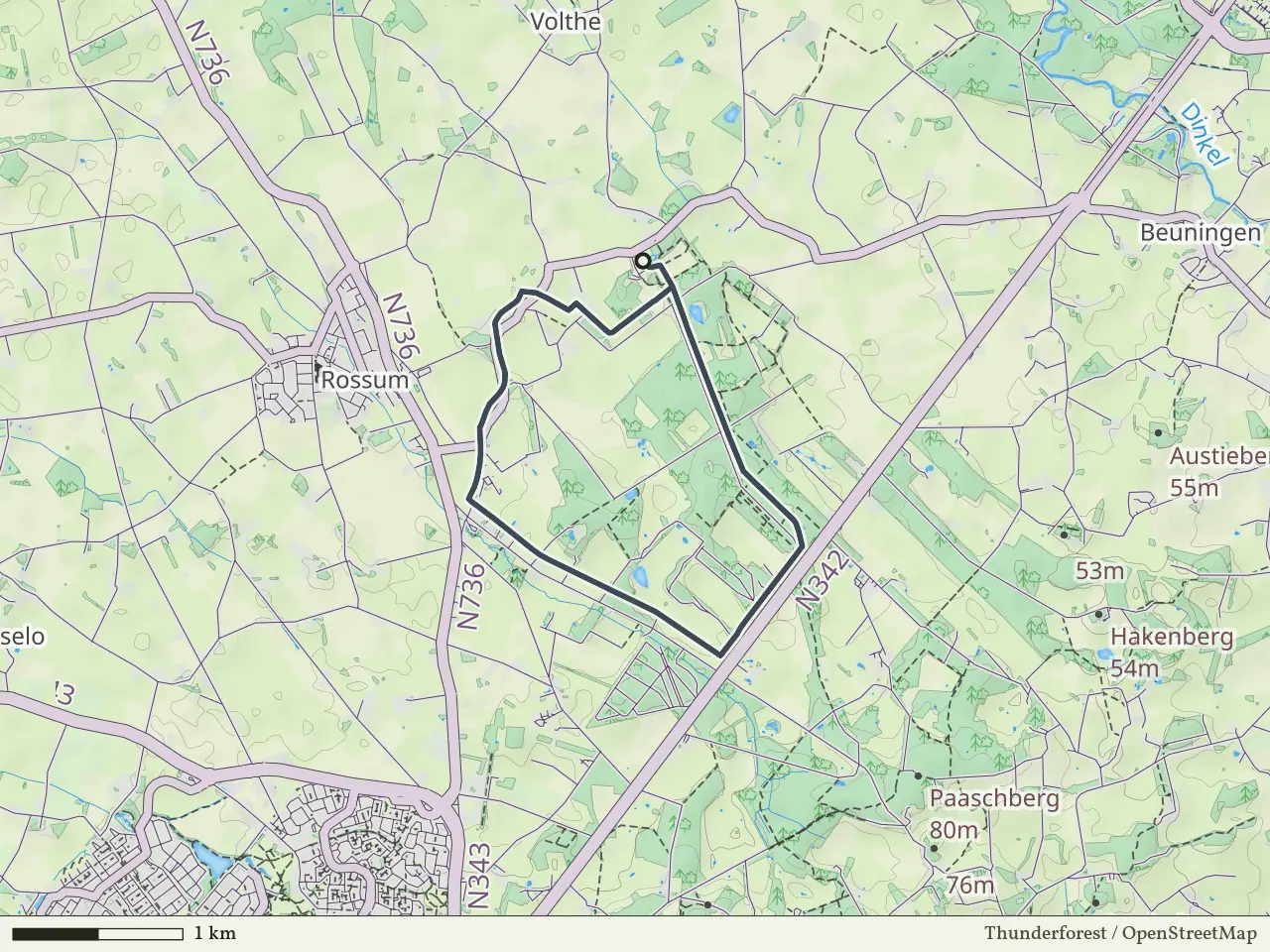 Rode route vanaf Everloo, Rossum