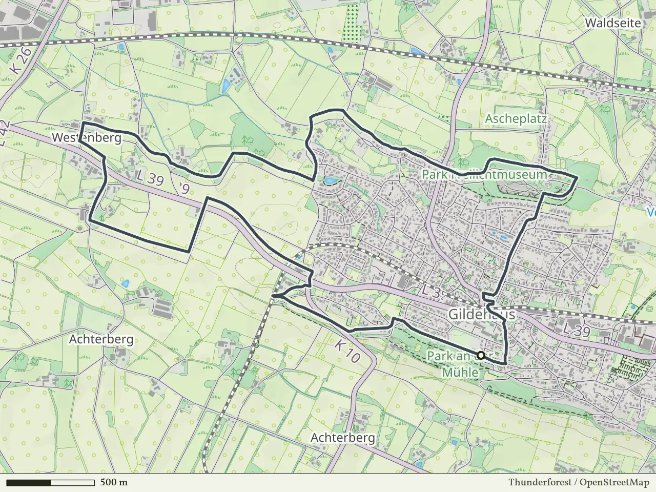 Gele route vanaf Gildehaus, Bad Bentheim