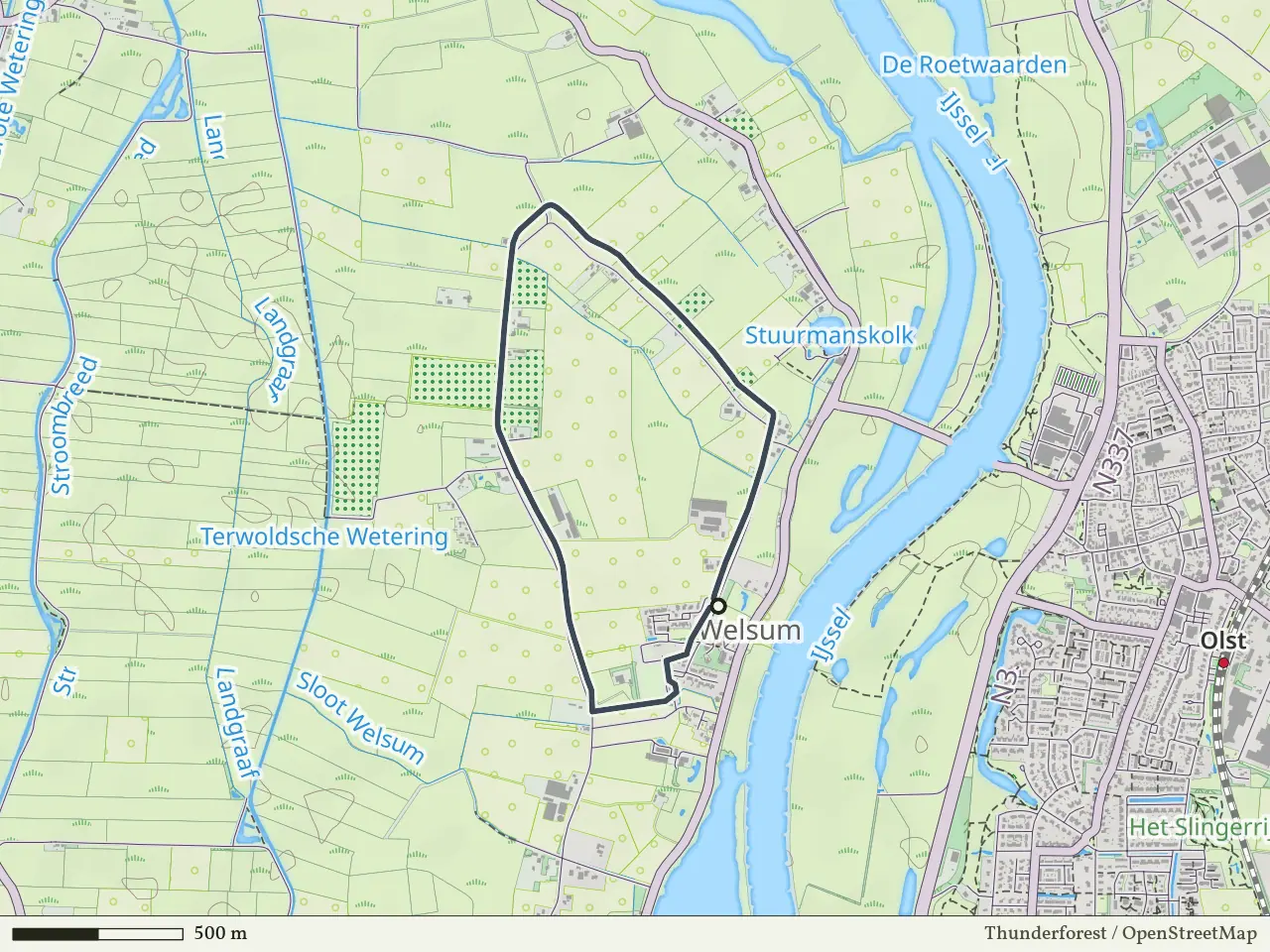 Gele route vanaf Welsum, Salland