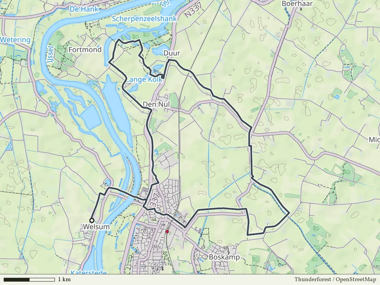 Paarse route vanaf Welsum, Salland
