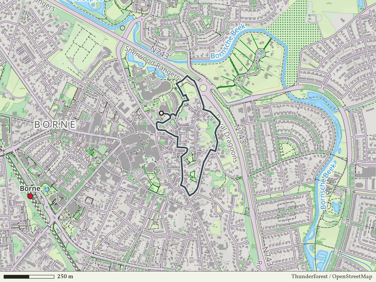Paarse route vanaf Oud-Borne, Borne