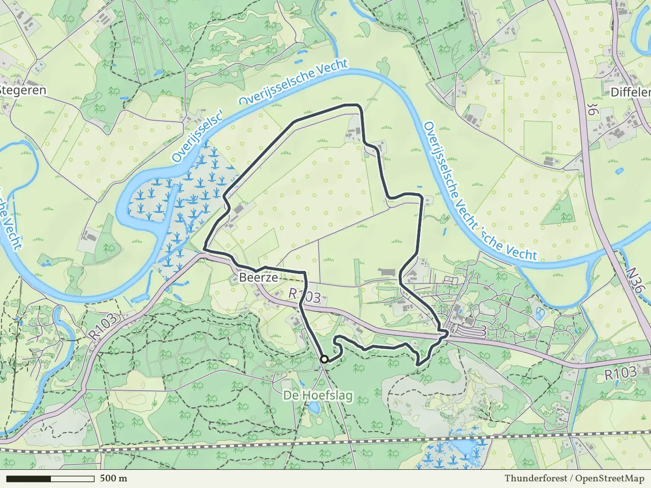 Oranje route vanaf Beerzerpoort, Beerze