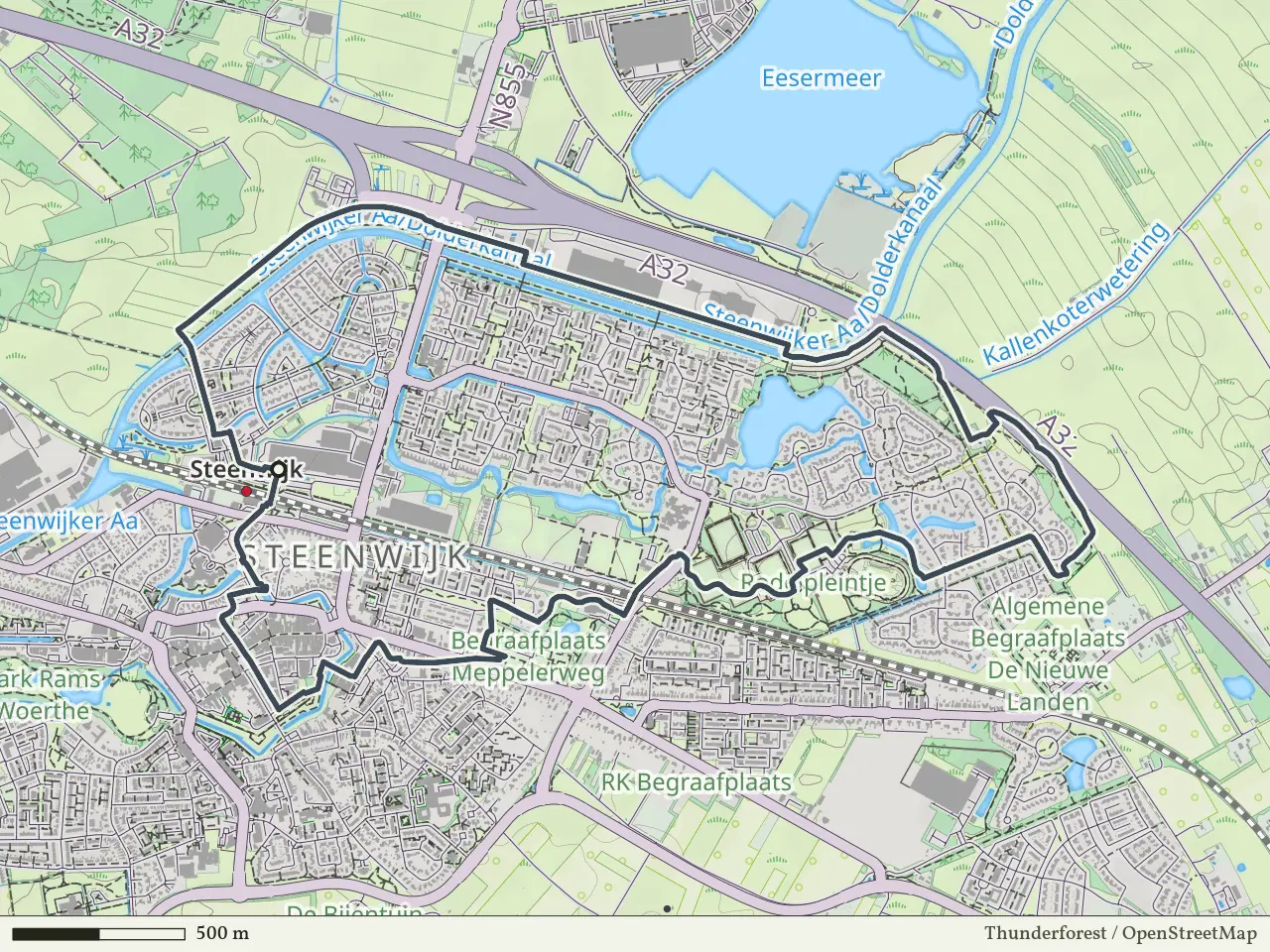 Paarse route vanaf Steenwijk, Weerribben-Wieden