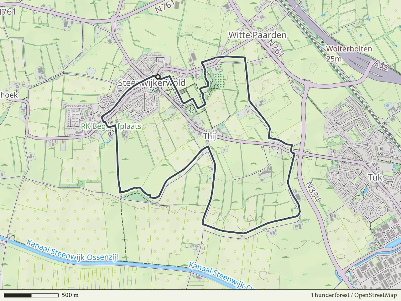 Gele route vanaf Steenwijkerwold, Weerribben-Wieden