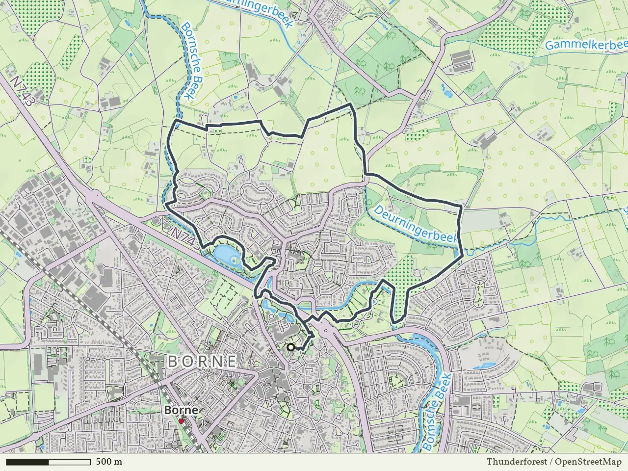 Rode route vanaf Oud-Borne, Borne