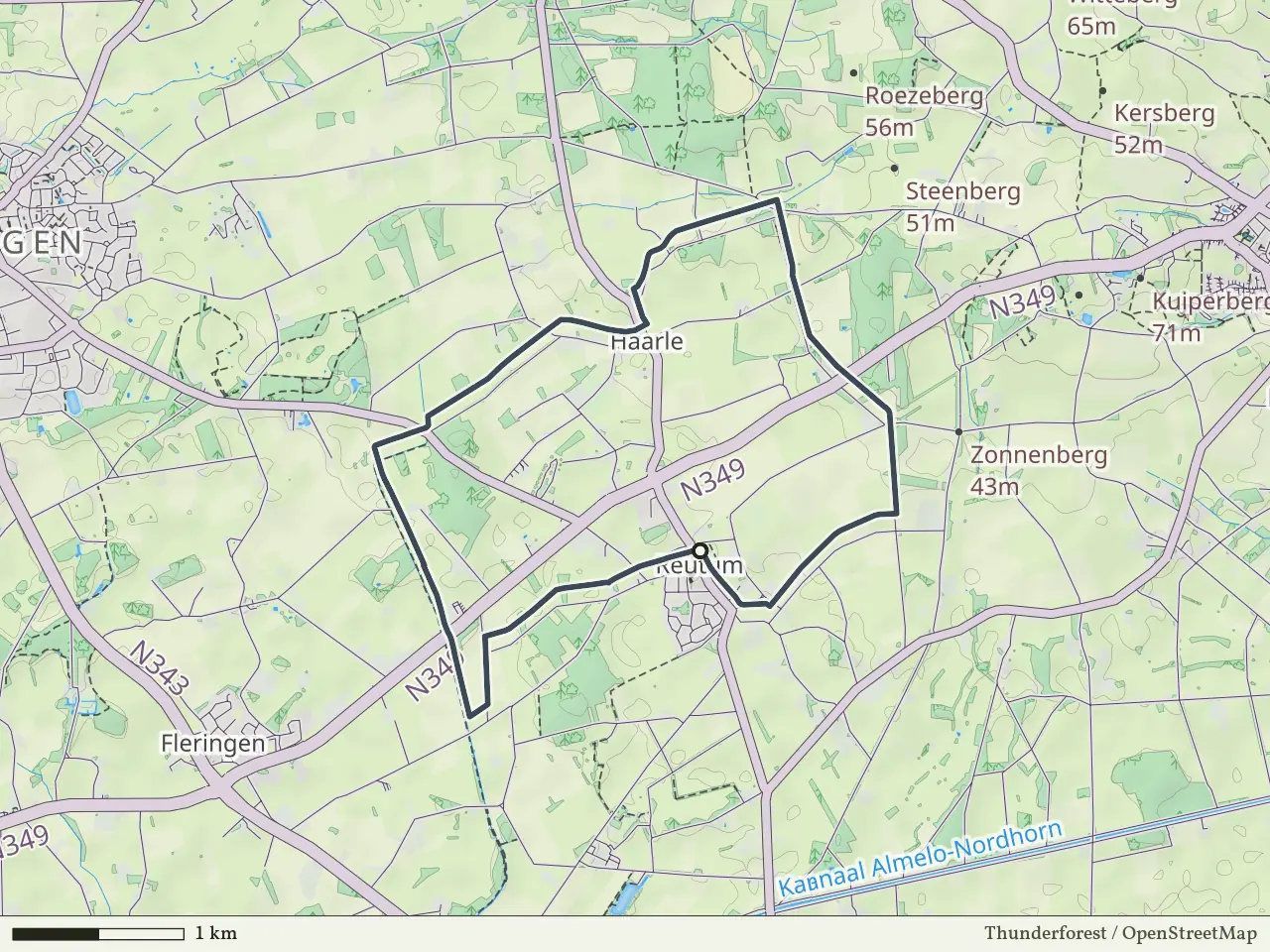 Rode route vanaf Reutum, Vasse