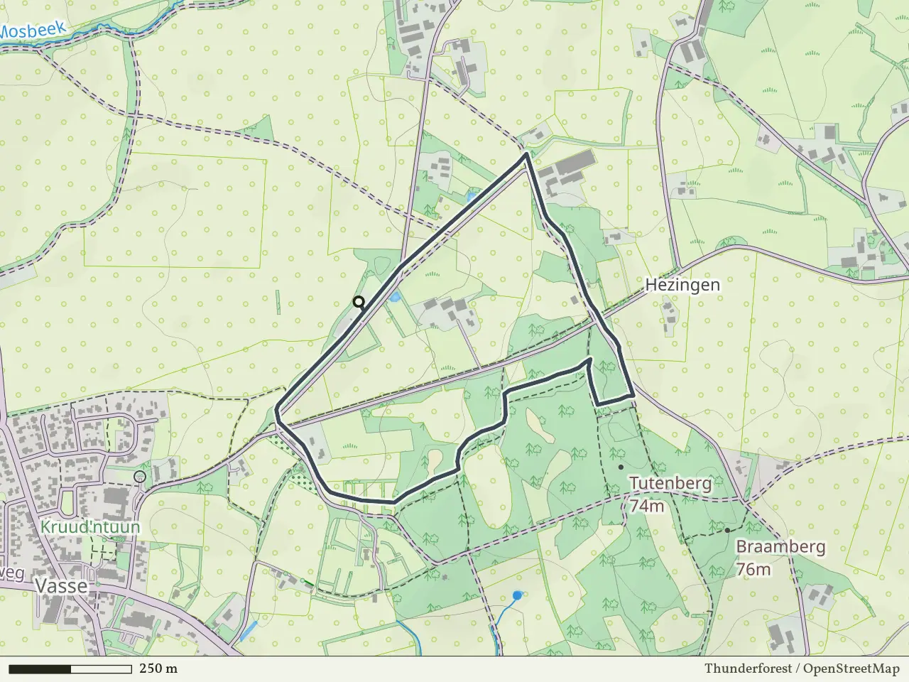 Gele route vanaf Tutenberg, Vasse