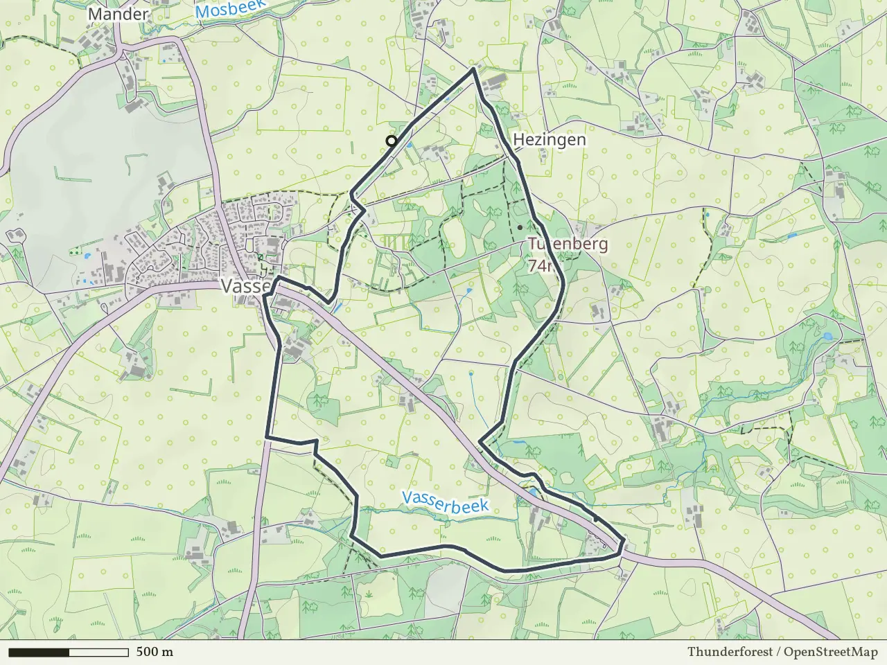 Oranje route vanaf Tutenberg, Vasse