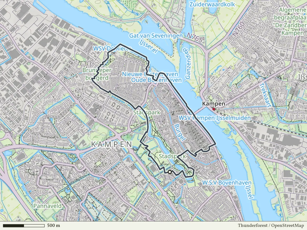 Groene route vanaf Kampen, IJsseldelta