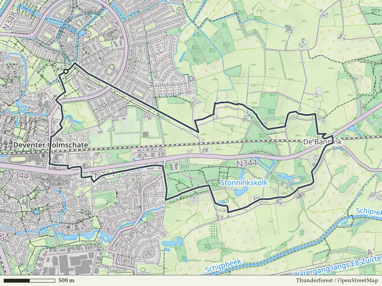 Paarse route vanaf Ulebelt, Deventer
