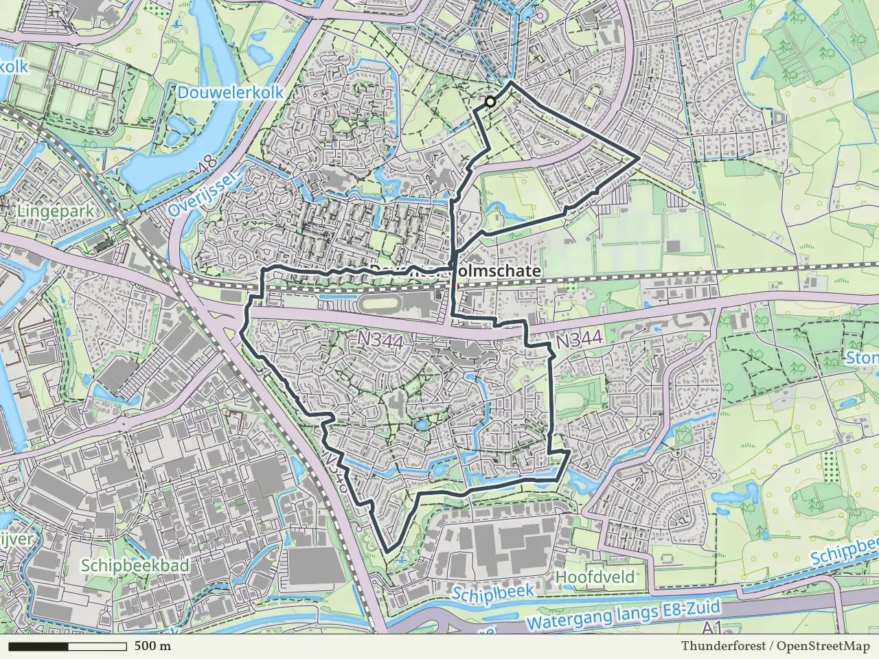 Rode route vanaf Ulebelt, Deventer