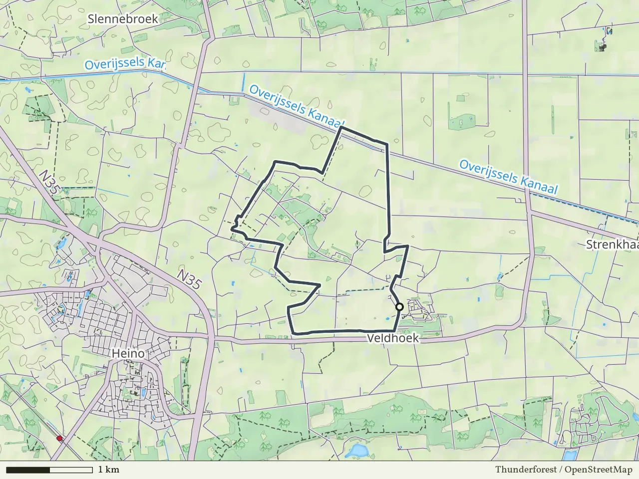 Blauwe route vanaf Veldhoek, Heino
