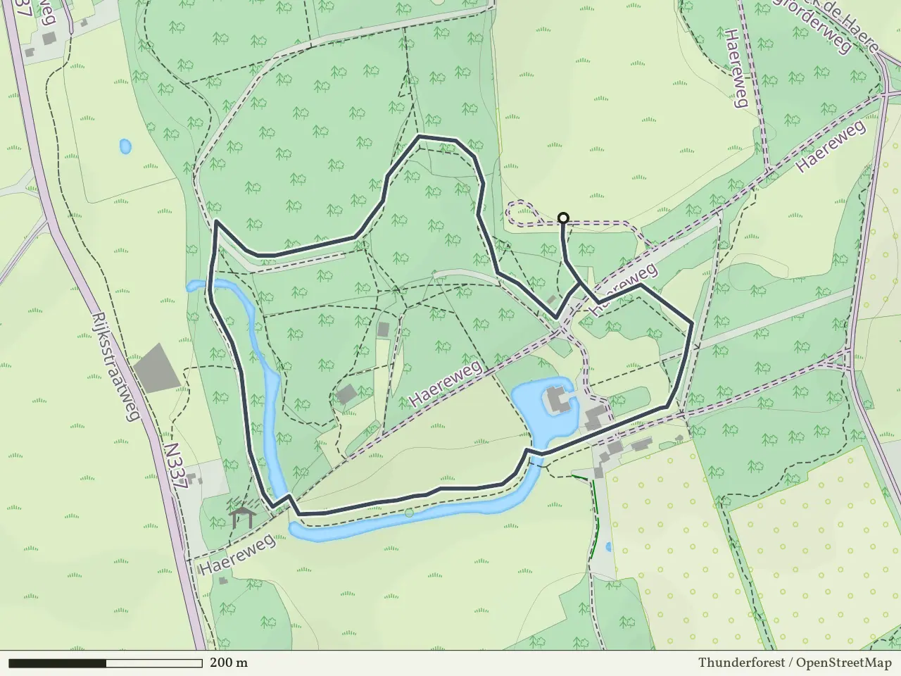 Rode route vanaf De Haere, Olst