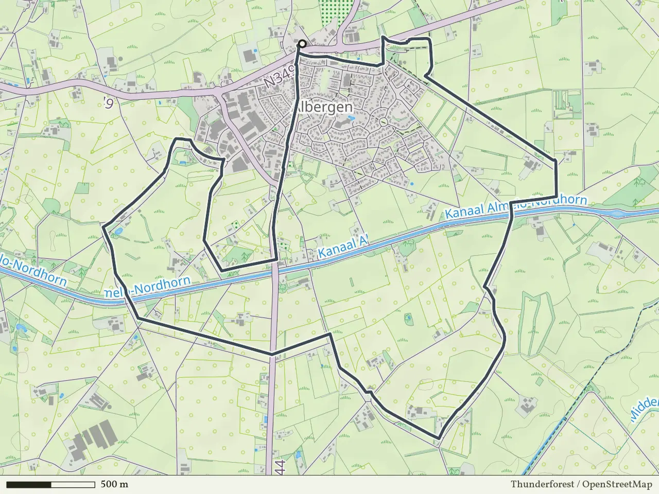 Gele route vanaf Albergen, Zenderen