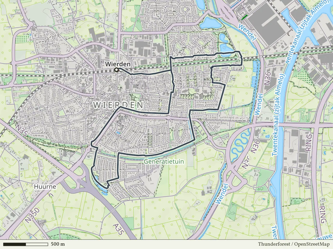 Oranje route vanaf Wierden, Wierden