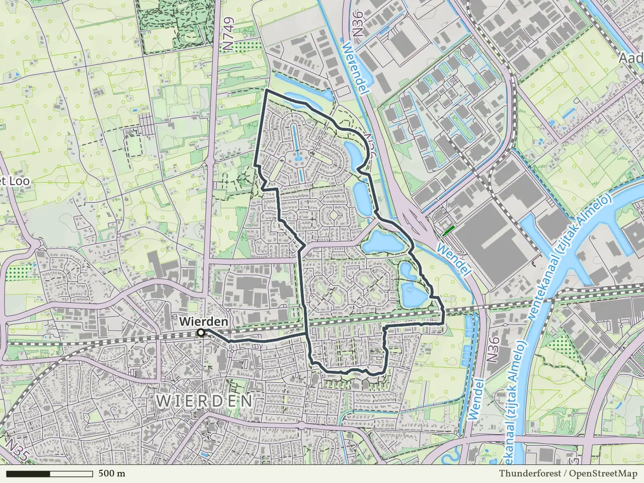Rode route vanaf Wierden, Wierden