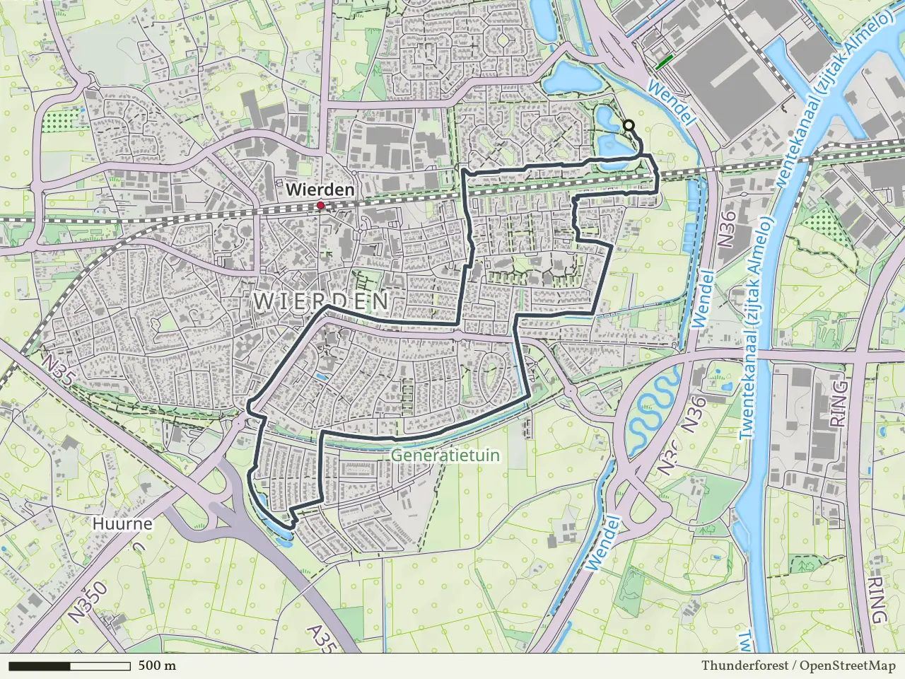 Oranje route vanaf Stouwevijver, Wierden