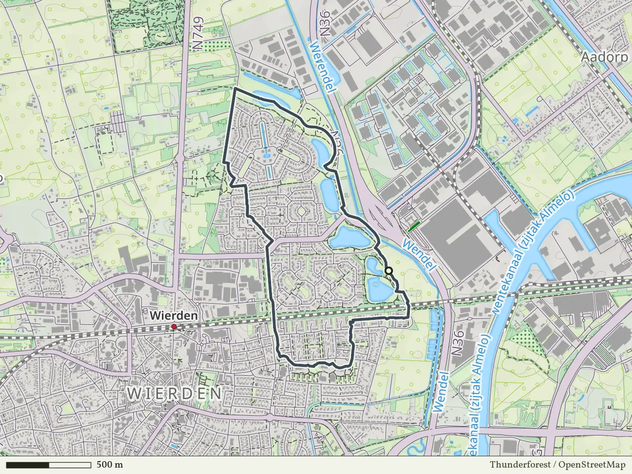 Rode route vanaf Stouwevijver, Wierden