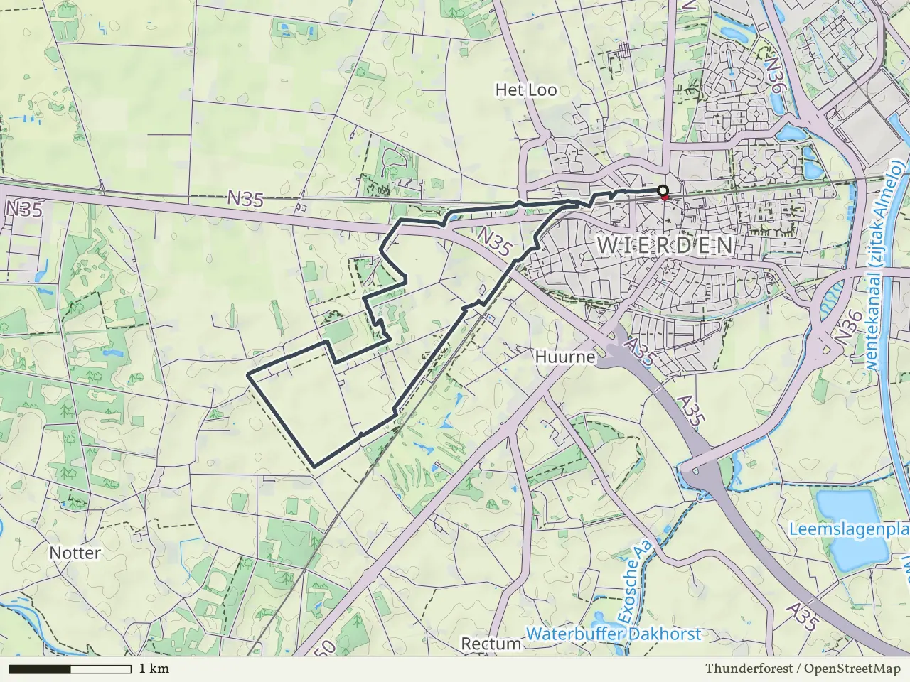 Groene route vanaf Wierden, Wierden