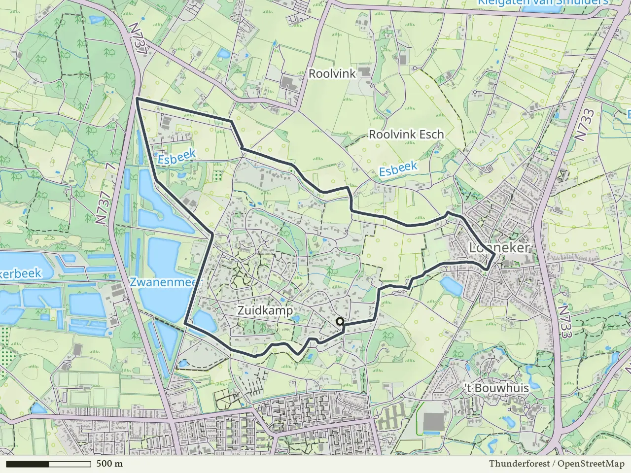 Gele route vanaf Zuidkamp, Enschede