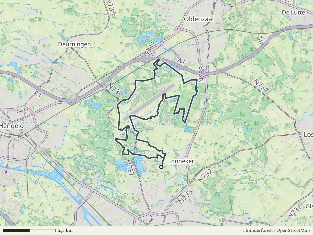 Oranje route vanaf Zuidkamp, Enschede